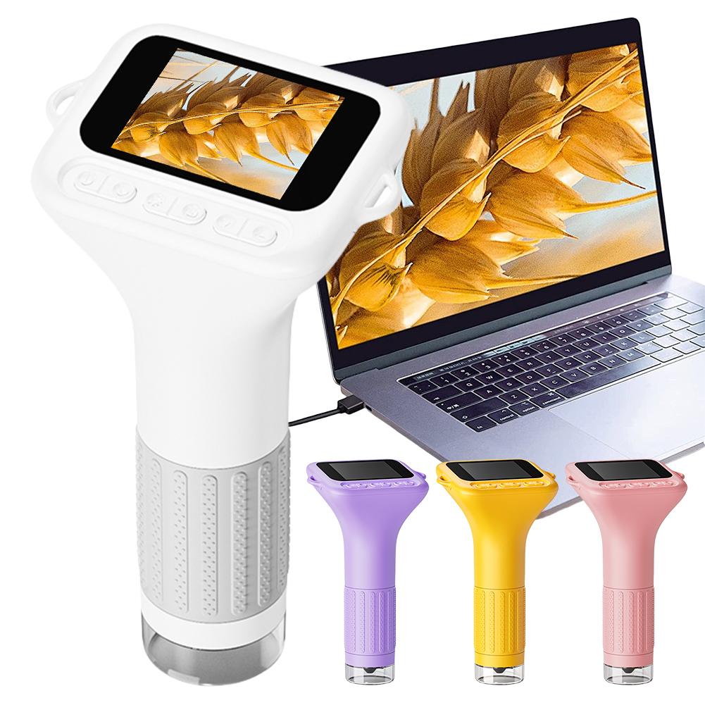 Microscope for Kids 2 Inch IPS Screen Handheld Microscope Camera Portable Handheld Magnifying Glass for Scientific Experiment