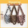 Pink Leopard Print Soft Girl Shoulder Bag With Polyester Lining For Casual Wear