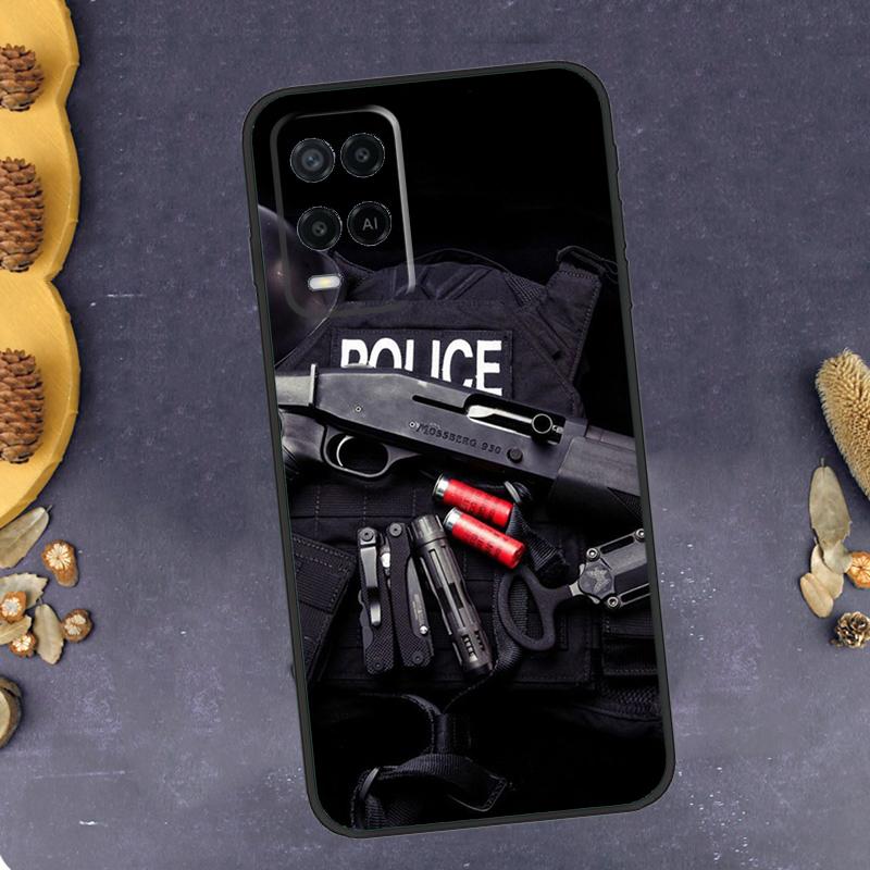 Police SWAT FBI Phone Case For Oppo A96 A16 A76 A78 A58 A18 A38 A98 A17 A77 A80 A40 A60 A74 A94 A54 A15 A57S