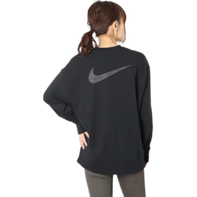 Nike Women'ss Logo Knit Crewneck Pullover Sweatshirt Black DD5468-010