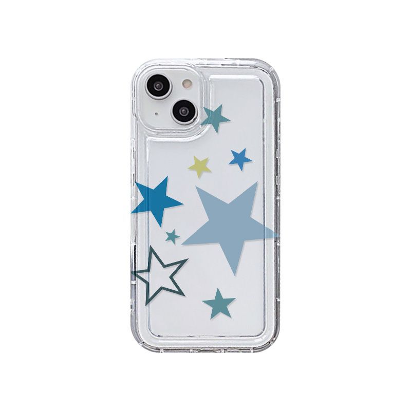 Tide brand blue star is suitable for iPhone17 airbag mobile phone case 16Pro niche x Apple 14 all-inclusive 15/13