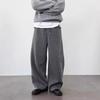 Vintage Curved Sweatpants Men Women Loose Fit Casual Trousers High Street Style All-match