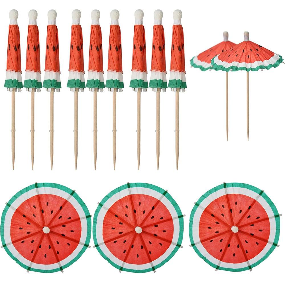 

Дерев яна Паперова Парасолька Пік Кавунова Форма Фруктові Палички Нова Коктейльна Парасолька Їжа Кекс Фрукти 50pcs