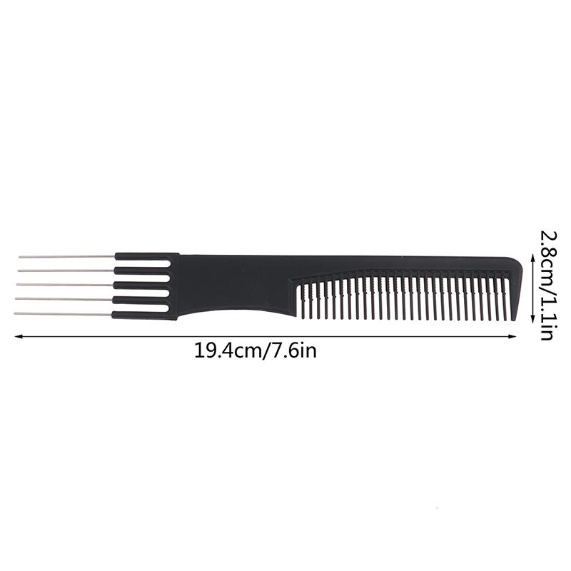 1×Barber Salon Double Sided Tooth Hair Comb Steel Needle Tail Comb Hairdressing