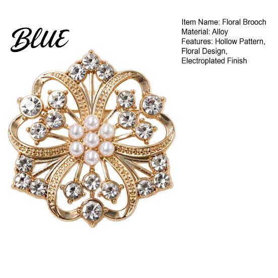 Floral Brooch Solid Alloy Brooch Hollow Pattern Lapel Pin