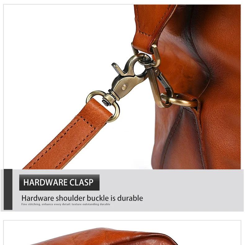 Johnature Damen Reißverschluss Handtasche Lässige Tragetasche Echtes Leder Große Kapazität Vielseitige Umhängetaschen