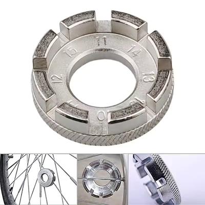 Bike Wheel Rim Wrench Mini Adjuster Spanner 8 Way Groove Bicycle Spoke Tension Wrench Bike Demolition Axis Repair Tools