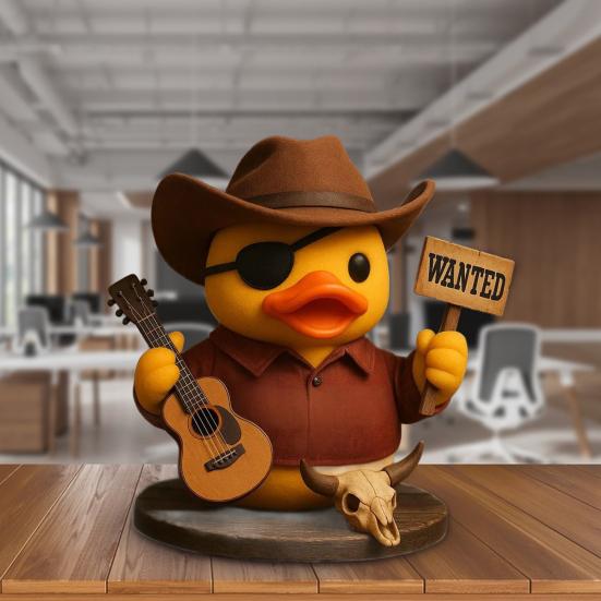 Rock Tribute Duck Figurine Vintage Hand-painted Rock Duck Statue Sculpture Music Studio Ornament Bar Decoration Classic Rocker Gift