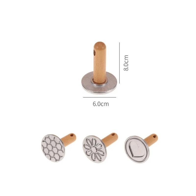 1pc Practical Convenient Cookie Stamps For Baking Press Cake Mold With Wooden Handle Cookie Maker Decorating Supplies DIY Baking