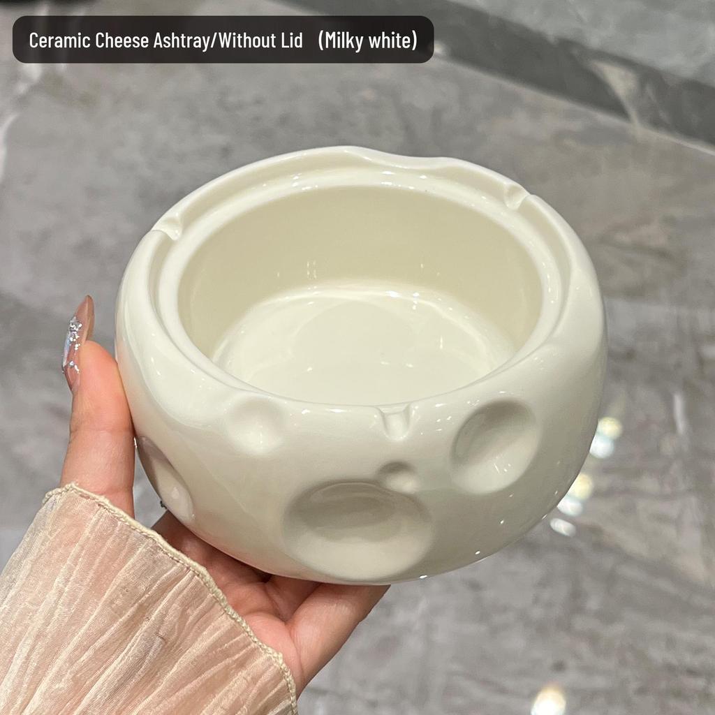 High-End Ceramic Ashtray with Lid: Stylish, Anti-Fly Design for Home & Commercial Use