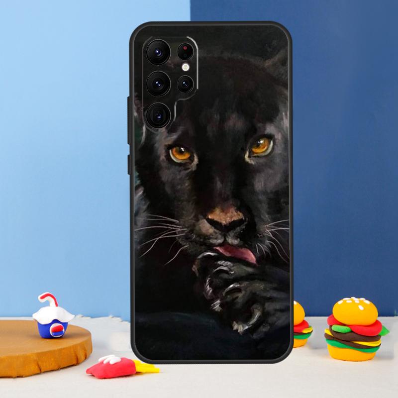 

Чехол для телефона с принтом гепарда и пантеры для Samsung Galaxy S24 Ultra S9 S10 S20 FE S22 S21 S23 Plus S25 Ultra Защитная крышка Coque Galaxy S23Ultra