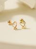 Minimal Piercing 14K Line Heart Shape Piercing Earrings