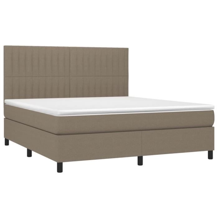 VidaXL Divan Bed with Mattress Taupe 160x200 Cm Fabric - Model 3141949