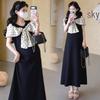 2026 Summer French-Style Maternity Dress - Romantic, Age-Reducing, Anti-Pilling Patchwork Design for Going Out