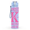 1PC Repeated Name Text Pattern 750ml Color Plastic Sports Water Bottle Leakproof Flip Straw Lid Suitable for Sports Office Home Use