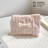 Small Lace Bow Coin Purse Portable Cosmetic Storage Bag Women‘s Wallet Key Makeup Lipstick Pouch Headphone Organizer Clutch Bags