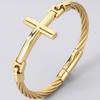Bracciale a Croce per Uomini Adolescenti Catena a Maglie in Acciaio Inossidabile Braccialetto Larghezza 6MM Cristiano Religioso Gesù Confermazione Gioielli Regali