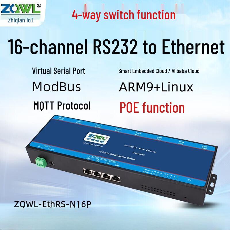 ZQWL 16-Port RS232 To Ethernet Serial Server