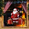 Holiday Glass Stickers Santa Claus Window Static Sticker Reusable Waterproof PVC Christmas Decal Decorative Xmas Decals HD Printing Clings for Home