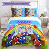 Set Biancheria da Letto 3 Pezzi Nome Personalizzato Rainbow Friends Copripiumino Chiusura Include 1 Copripiumino & 2 Federe per Tutte le Stagioni Decorazione Camera da Letto