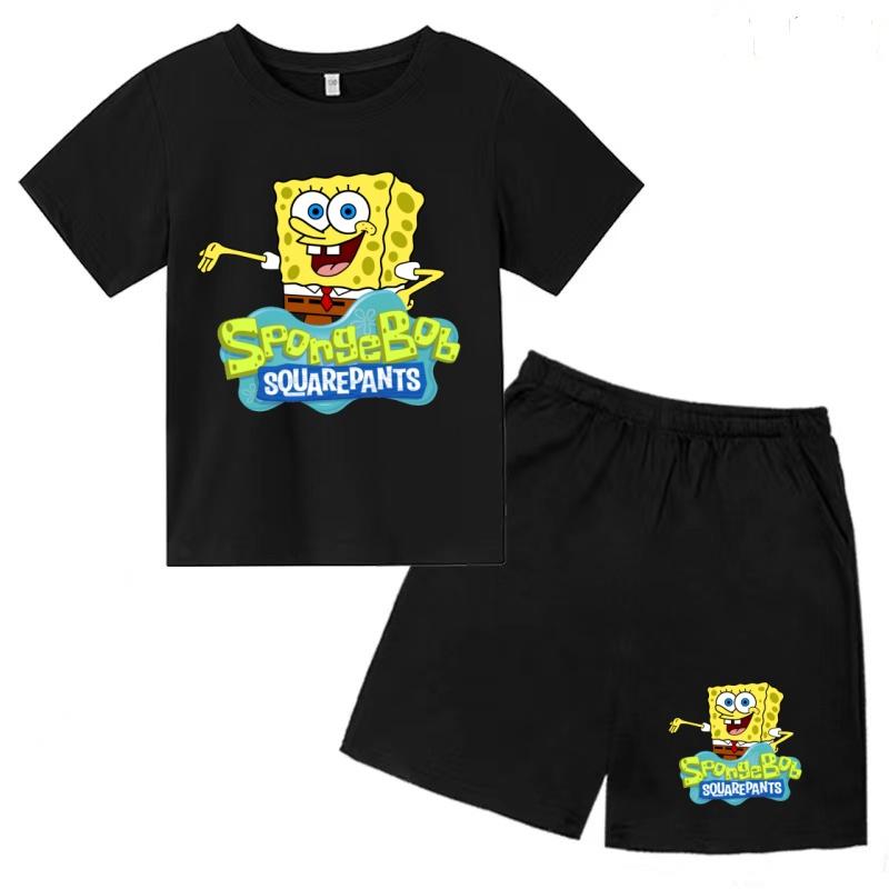 Children's Summer Cool Crew Neck T-Shirt, Short-Sleeve Top and Shorts Two-Piece Casual Party Sports Set
