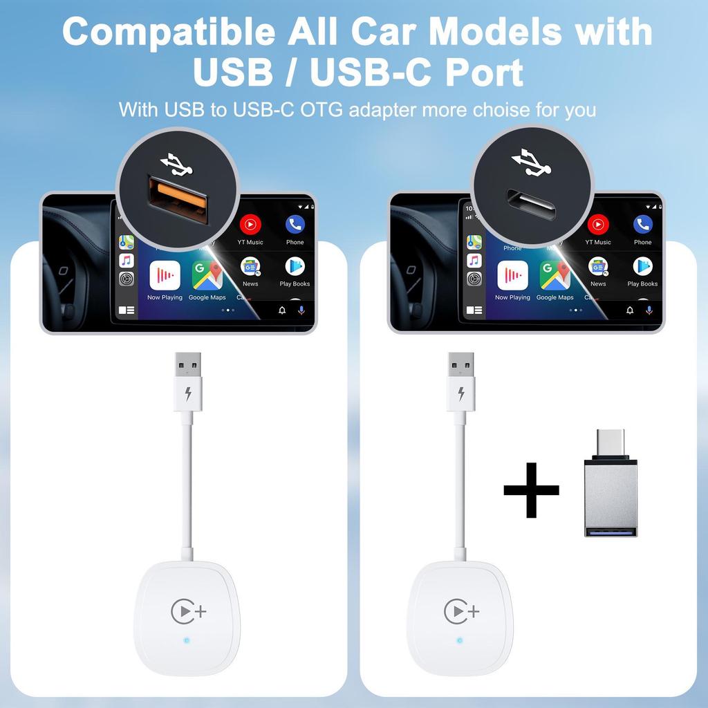 Wireless CarPlay & Android Auto Adapter Box