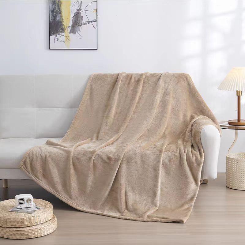 Solid Simple Color Soft Plush Blanket For Napping Sofa And Daily Bedroom Use