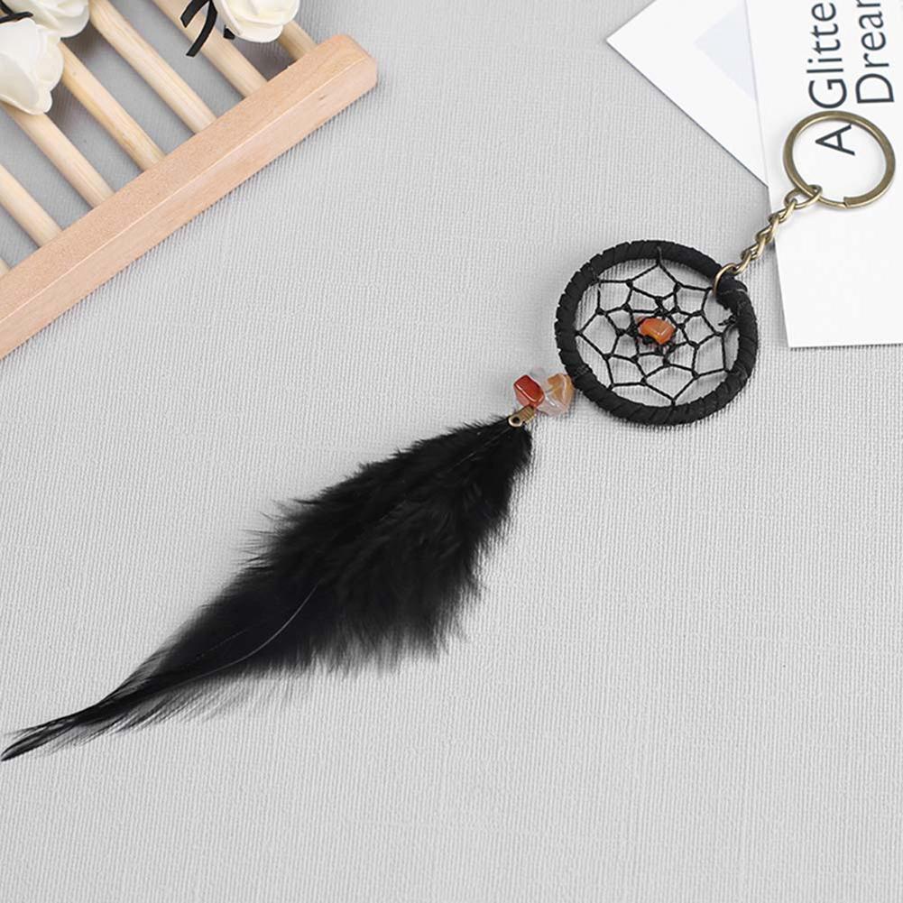 Fashion Dreamcatcher Feather Pendant Alloy Key Ring Exquisite Handbag Decoration