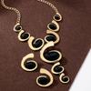 Bohemian Retro Spiral Snail Pendant Y-shaped Necklace Stud Earrings Set Female Elegance and Exquisite