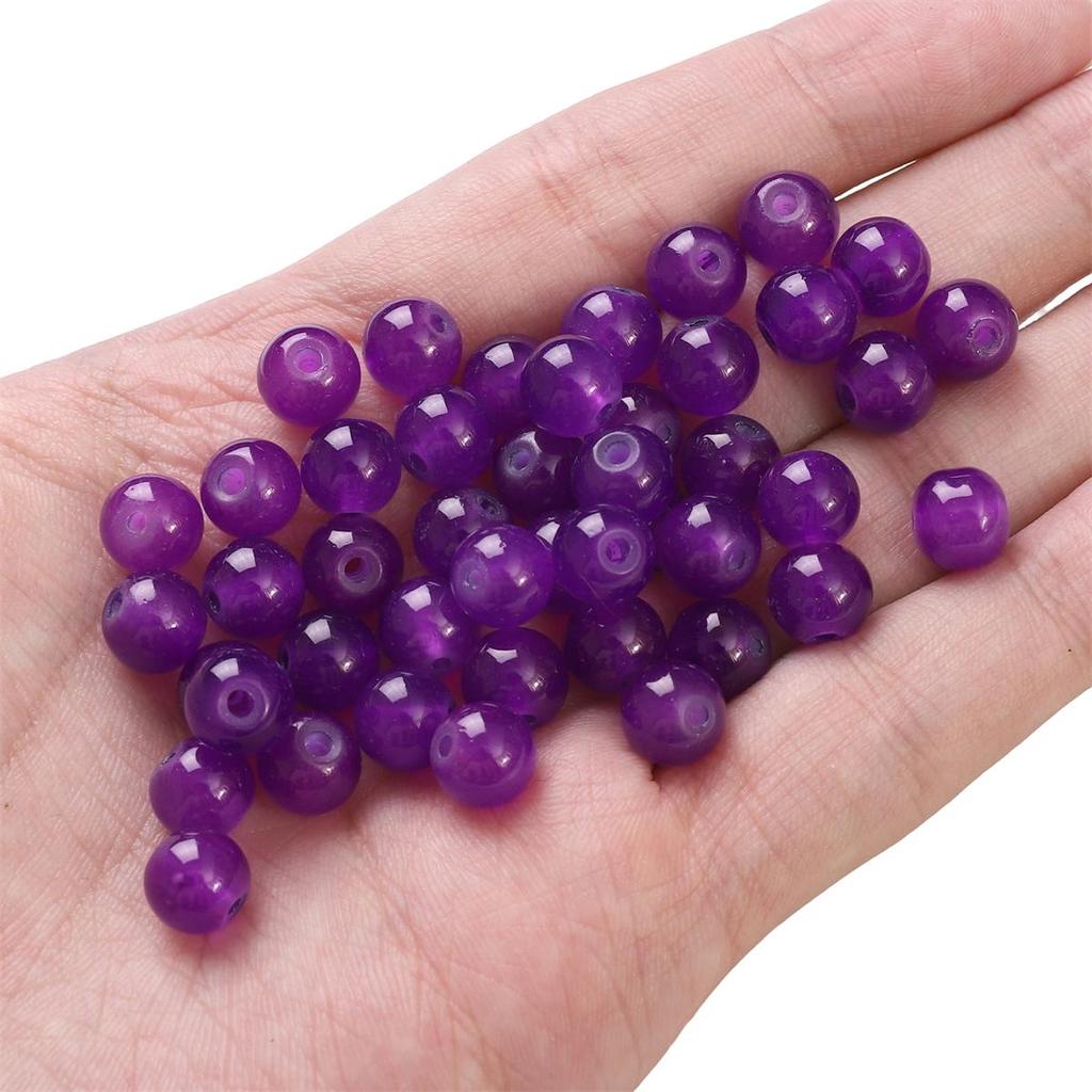 50-135 szt. Kryształowych szklanych koralików, galaretkowych, jednolitych kolorowych, imitujących kamień jadeitu, luźne koraliki dystansowe do wyrobu biżuterii