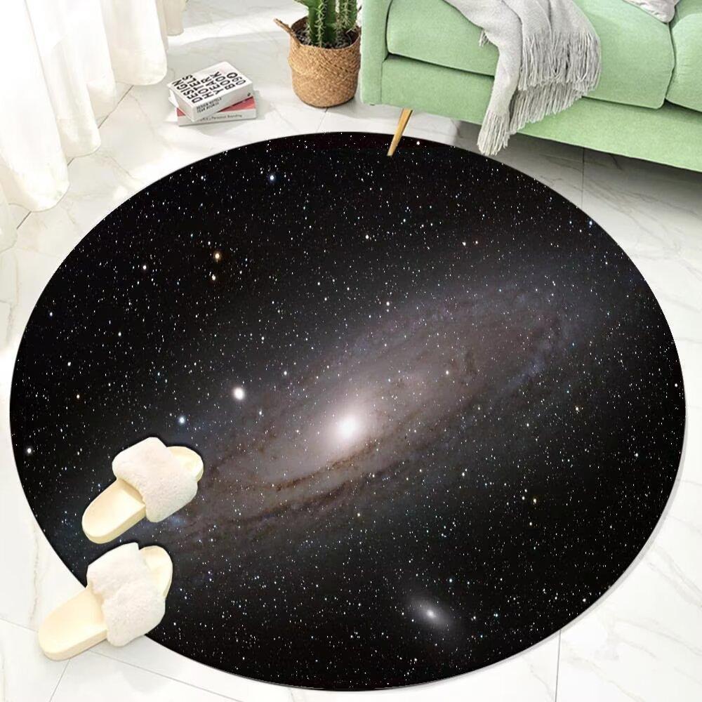 3D Blue The Earth Round Rug Universe Cartoon Room Decoration Bedside Living Room Carpet Boy Study Chair Mats Antiskid Lounge Rug
