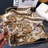 Women's 70cm Leopard Print Silk Scarf - Versatile Square Scarf for Professional and Casual Wear