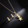 European Fashion Star & Moon Clavicle Necklace and Earring Set