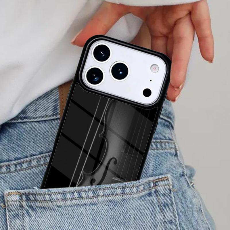 Elegant Wooden Violins Bow Sheet Music Phone Case for iPhone 16e 15 14 13 12 17 Pro Max Plus Air 17pro Cover Coque