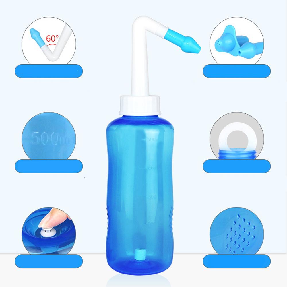 Sinus Allergy Relief Neti Pot Nose Nasal Cleaner Wash Rinse Bottle 500ml