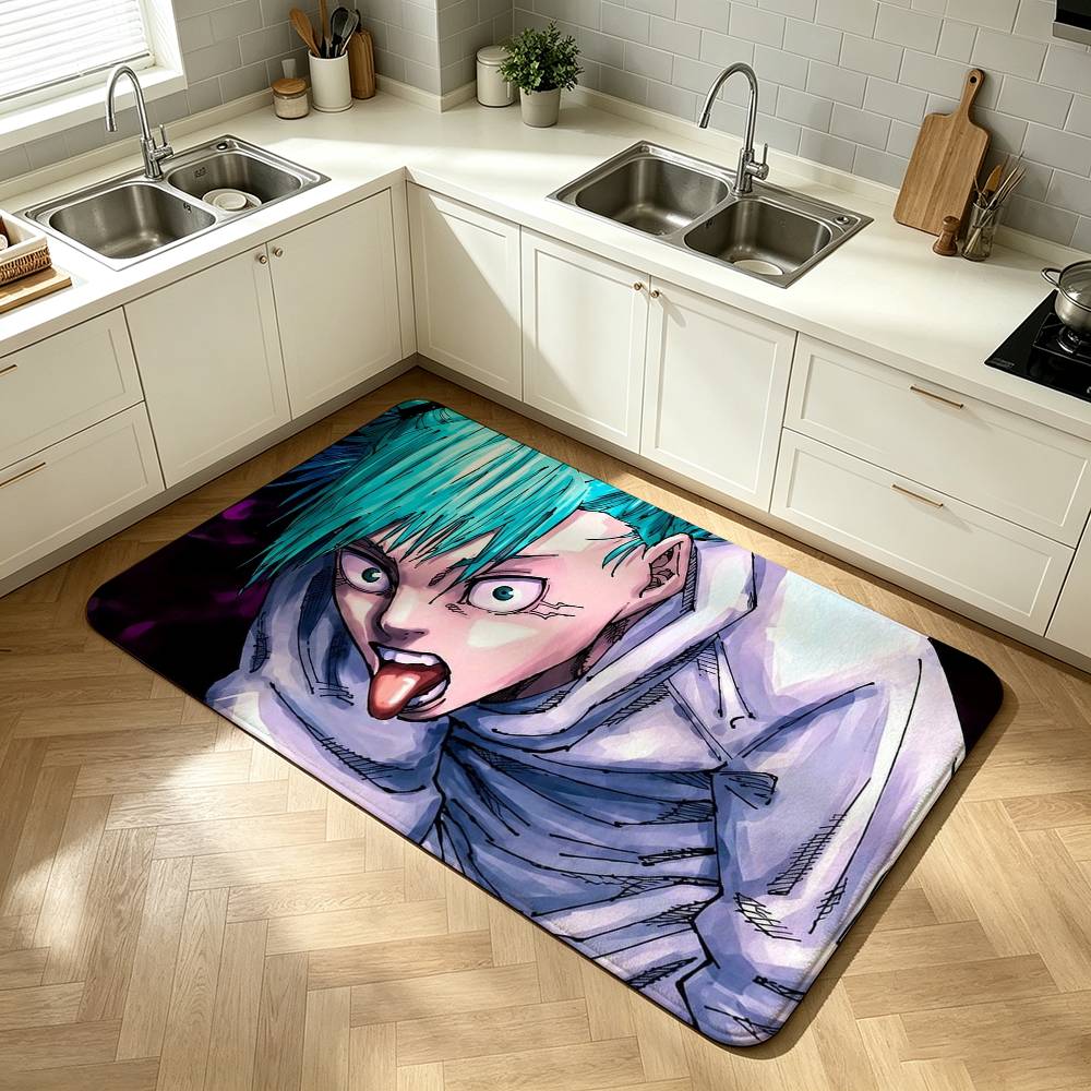 Hajime Kashimo Jujutsu Kaisen Manga Shower Room Absorbent Small Floor Mat Soft Comfortable Decorative Foot Mat