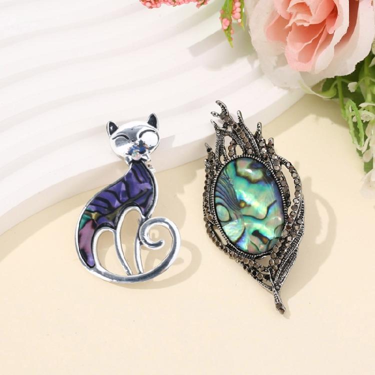 Handmade Feather/Cats Brooch Lightweight Copper Alloy Decoration Accessories For Jackets Scarves And Handbags