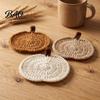 Durable Polyester Coasters Handmade Crochet Pumpkin Coasters, Soft Coffee Mats, Gift for Housewarming Autumn Themed Farmhouse Dining Accessories
