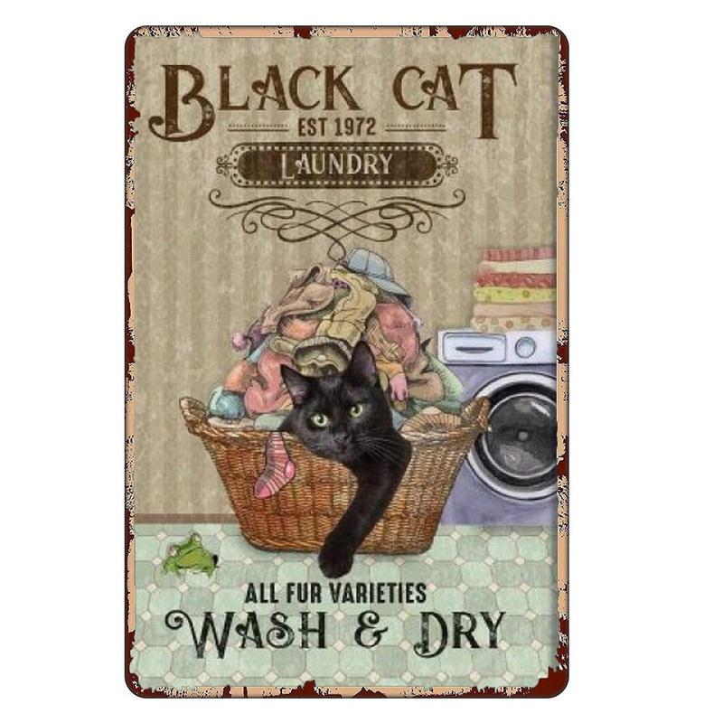 Cat Metal Tin Signs Baking Because Murder Is Wrong Wall Posters Plaque Vintage Iron Painting Decoration for Home Cafe Club Ba