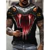 Fashion 3D Snake Printed T Shirt for Men Funny Animal Pattern Oversized T-Shirt Summer Hip Hop Trend Clothing Casual O-Neck Tops