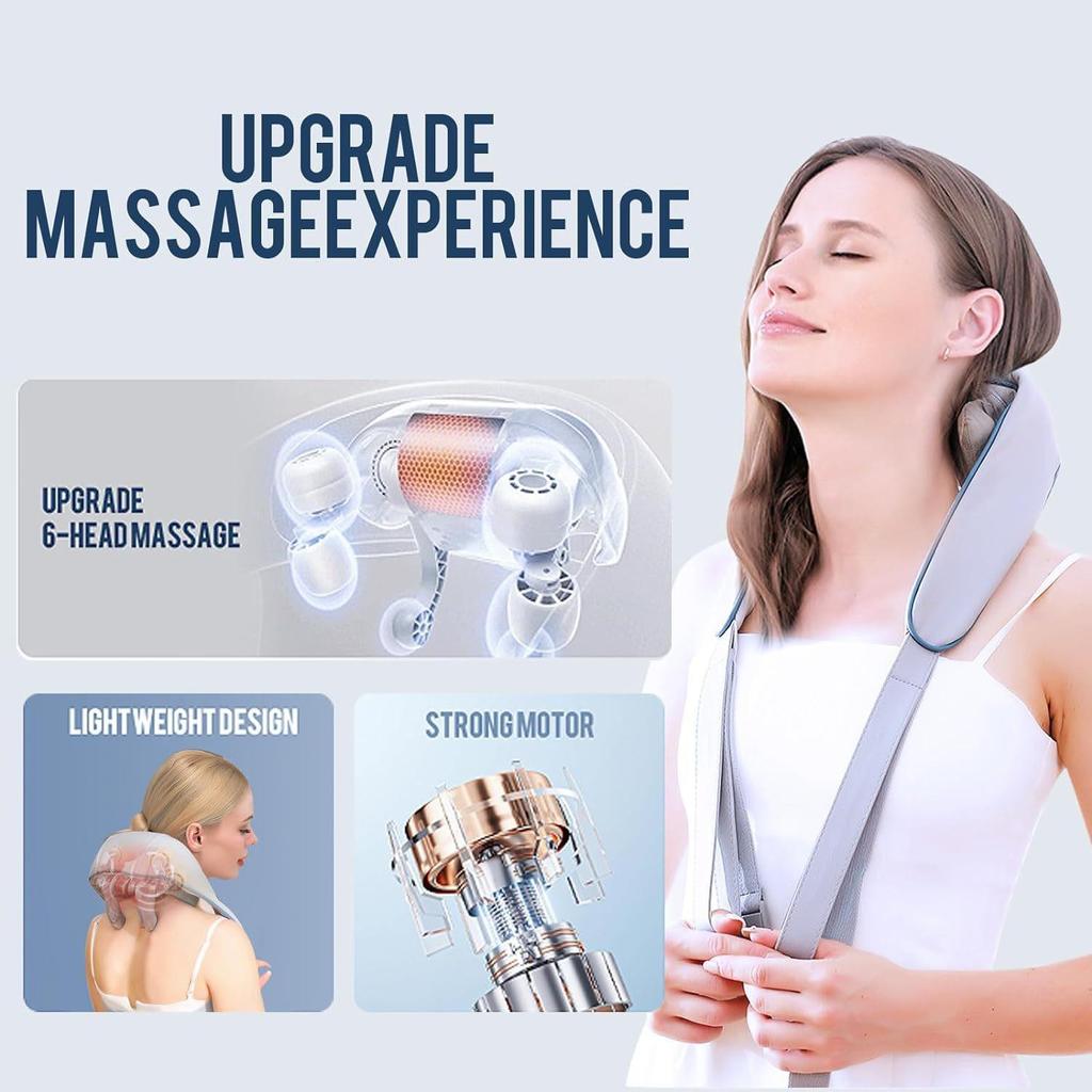 Rechargeable Neck & Shoulder Trapezius Massager with Heat Therapy
