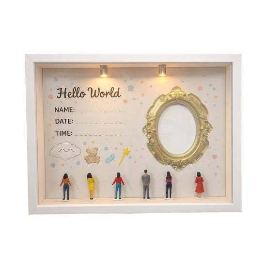 

Набор для создания DIY Мини-музея Силуэт-коробка с подсветкой Рамка для фото с мини-золотыми рамками Фигурки Памятный сувенир для ребенка C