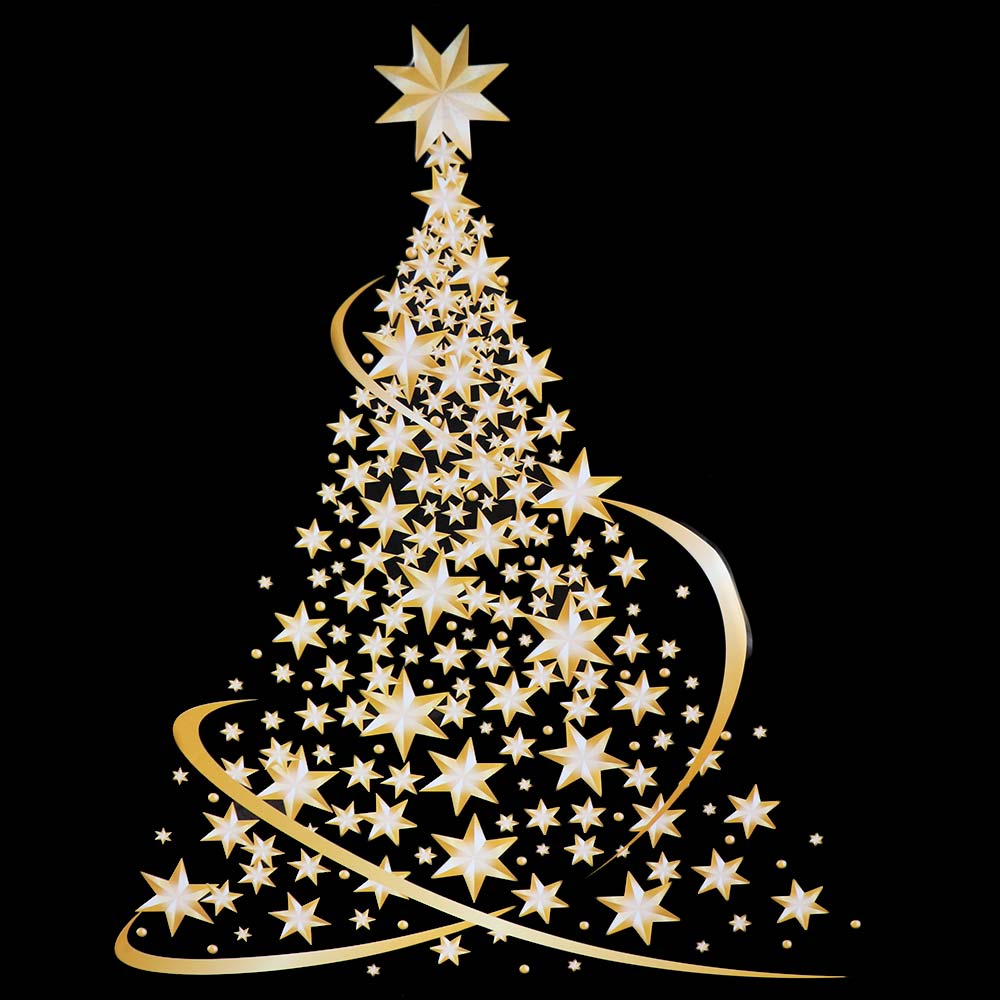 Golden Xmas Decals Large Decor Mural Home Decoration Christmas Tree Window Stickers  Party