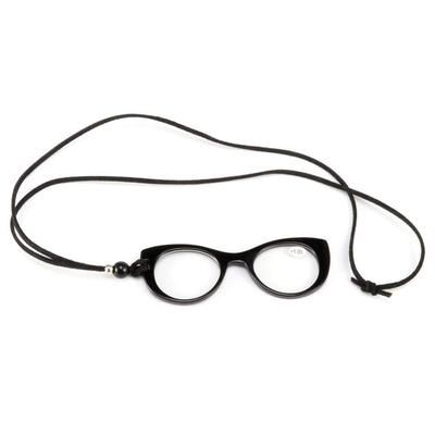 Yellowrock Women's Stylish Portable Pendant Reading Glasses, Necklace Style, Yr533, +1.0 To +3.5 Power Range (+3.5 Black)
