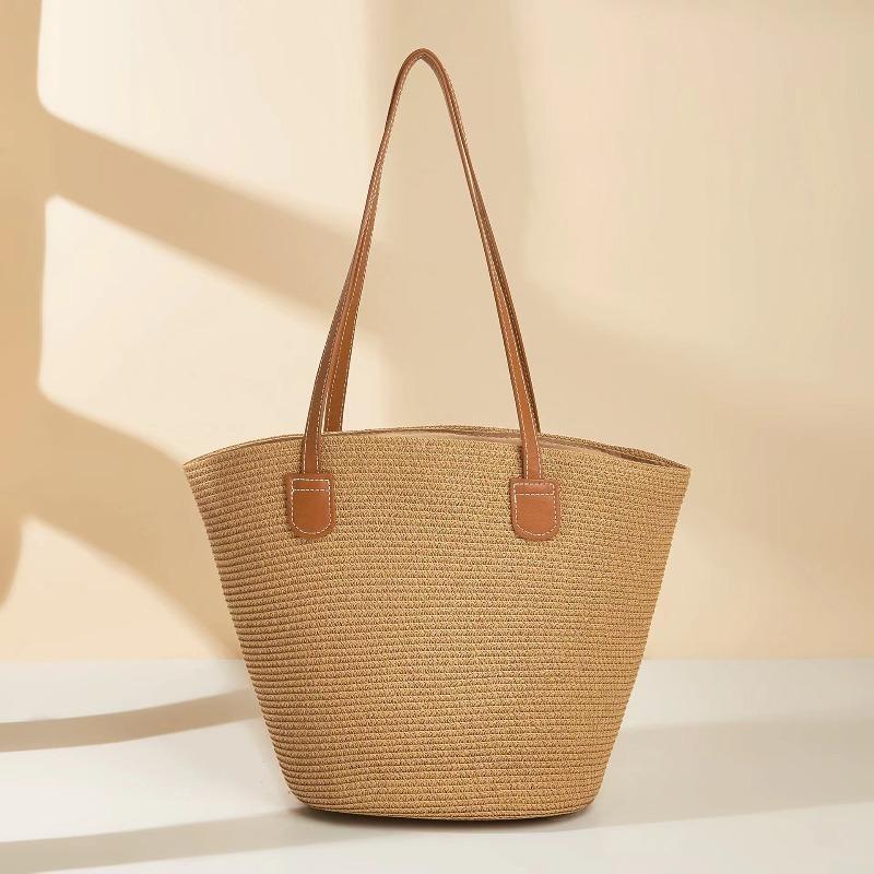 Straw bag women's summer bag fashion tote bag large capacity woven bag bucket bag women's bag