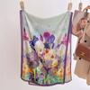 Floral Double Side 60*170cm Women Viscose Scarf Summer Beach Shawl Cotton Linen Feeling Tassel Pashmina Muslim Hijab Wrap Lady