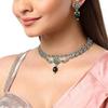 ZENEME Bigiotteria di Moda Collana Antica Placcata Argento Ossidato con Zirconi Americani Incastonati e Perline di Perle
