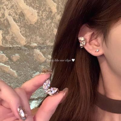 Explosive Zircon Elf Ear Bone Clip Female No Ear Piercing Earclip Earrings Unique and Beautiful Earrings
