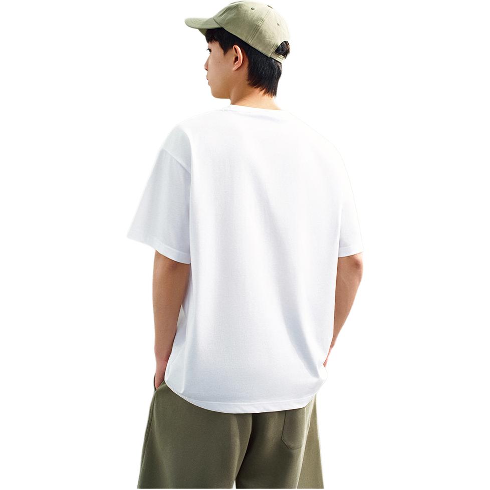 Anta Comfortable Simple Versatile Loose Casual Letter Short Sleeve T-Shirt Men Tops Snow-White 152528127-1