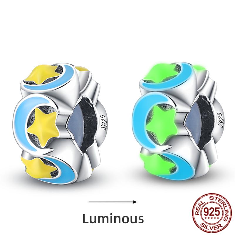 Copper Ocean Series Octopus Turtle Luminous Charms Fit 4Mm Hole Diameter Bracelet Charm Beads Necklace Diy Female Jewelry